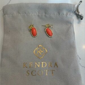 Kendra Scott Gold and Coral Earrings